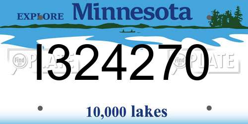 I324270 Minnesota License Plate
