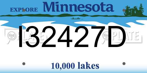I32427D Minnesota License Plate