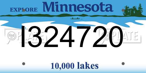 I324720 Minnesota License Plate