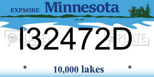 I32472D Minnesota License Plate