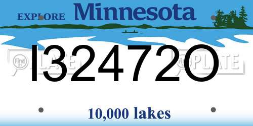 I32472O Minnesota License Plate