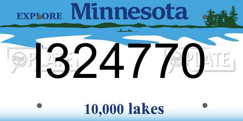 I324770 Minnesota License Plate