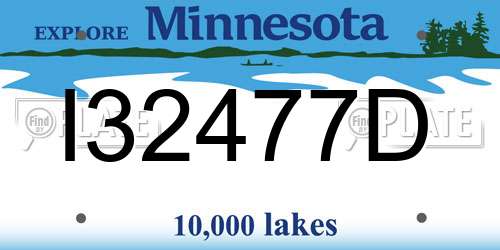 I32477D Minnesota License Plate