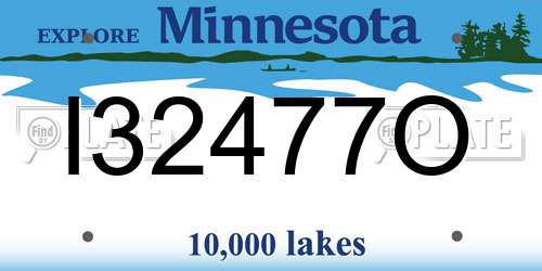 I32477O Minnesota License Plate