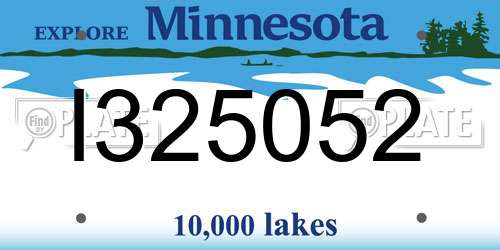 I325052 Minnesota License Plate