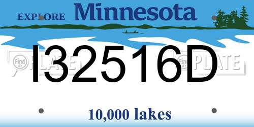 I32516D Minnesota License Plate