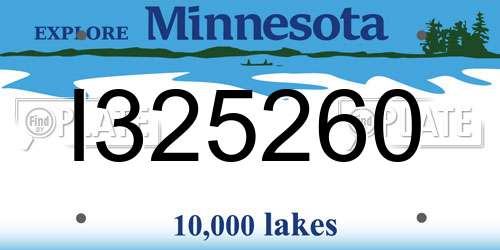 I325260 Minnesota License Plate