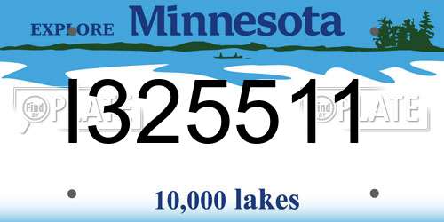 I325511 Minnesota License Plate
