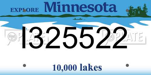 I325522 Minnesota License Plate