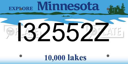 I32552Z Minnesota License Plate