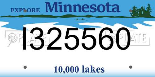 I325560 Minnesota License Plate