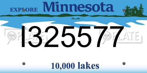 I325577 Minnesota License Plate