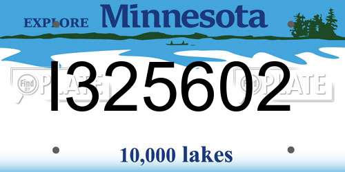 I325602 Minnesota License Plate
