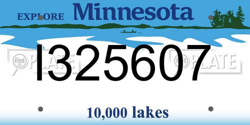 I325607 Minnesota License Plate