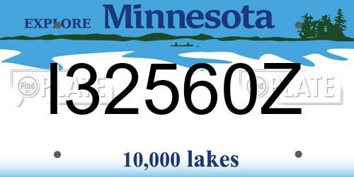 I32560Z Minnesota License Plate