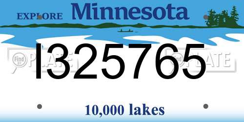 I325765 Minnesota License Plate