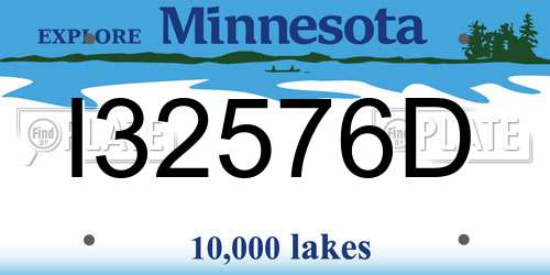 I32576D Minnesota License Plate