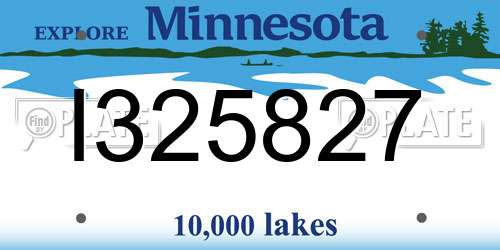 I325827 Minnesota License Plate