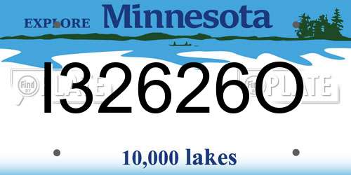 I32626O Minnesota License Plate