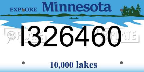 I326460 Minnesota License Plate