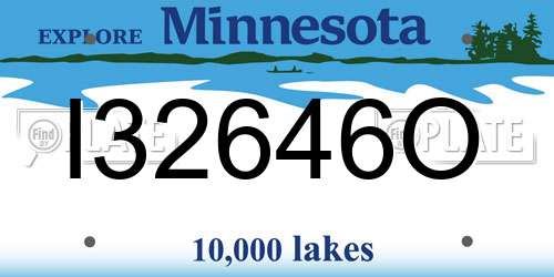 I32646O Minnesota License Plate
