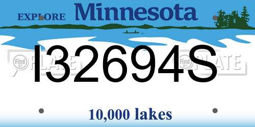 I32694S Minnesota License Plate