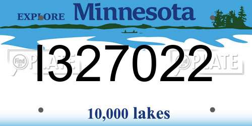 I327022 Minnesota License Plate