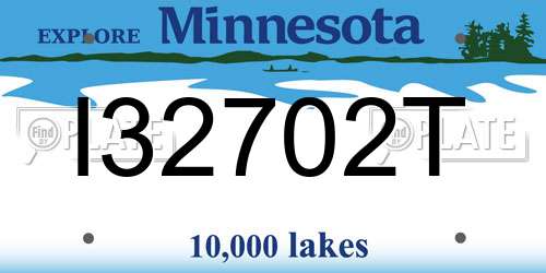 I32702T Minnesota License Plate