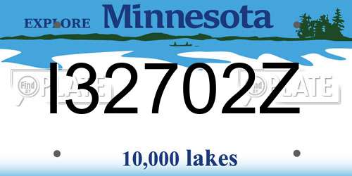 I32702Z Minnesota License Plate