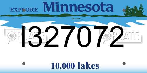 I327072 Minnesota License Plate