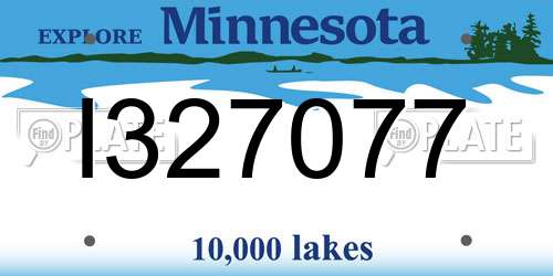 I327077 Minnesota License Plate