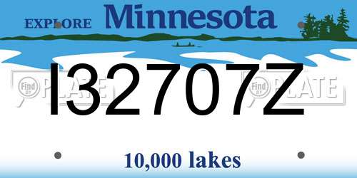 I32707Z Minnesota License Plate