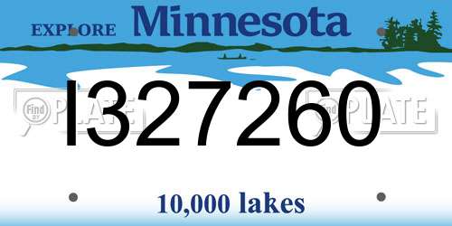 I327260 Minnesota License Plate