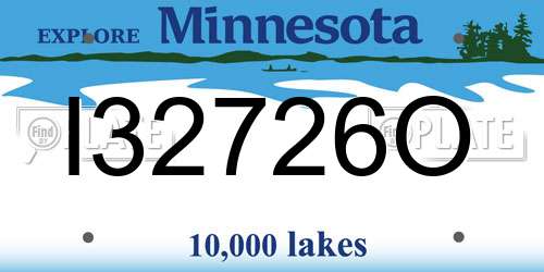 I32726O Minnesota License Plate