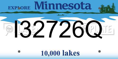 I32726Q Minnesota License Plate