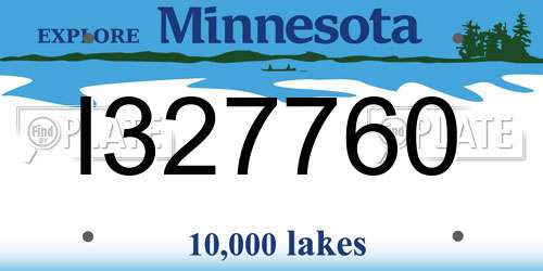 I327760 Minnesota License Plate