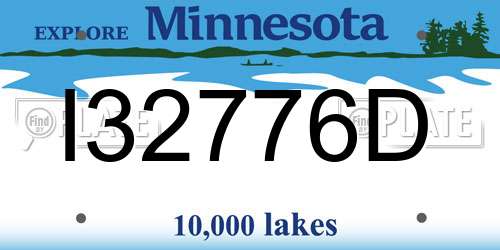 I32776D Minnesota License Plate