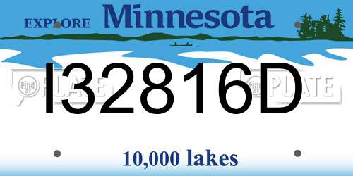 I32816D Minnesota License Plate