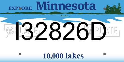 I32826D Minnesota License Plate