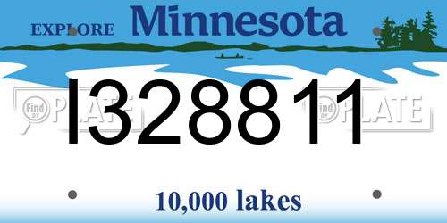 I328811 Minnesota License Plate