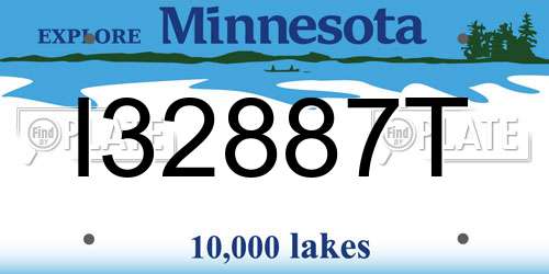 I32887T Minnesota License Plate