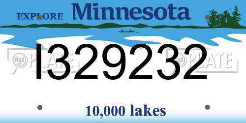 I329232 Minnesota License Plate