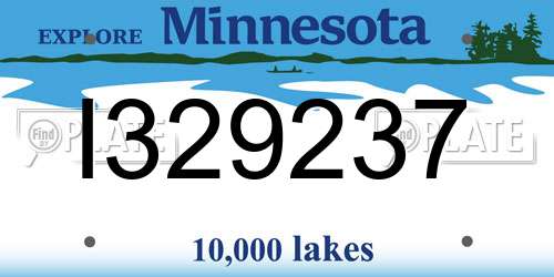 I329237 Minnesota License Plate