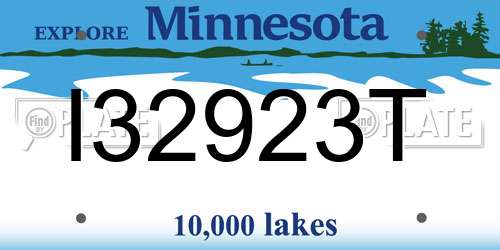 I32923T Minnesota License Plate