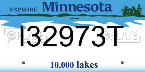 I32973T Minnesota License Plate