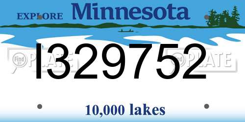 I329752 Minnesota License Plate