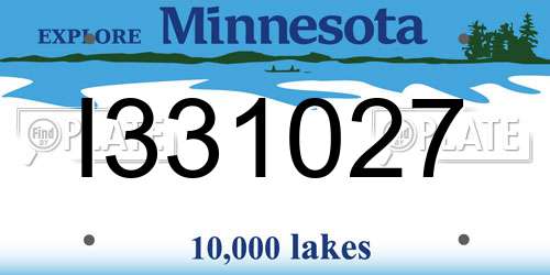 I331027 Minnesota License Plate
