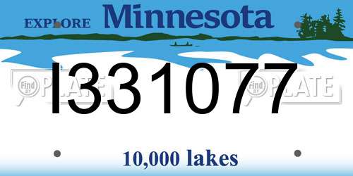 I331077 Minnesota License Plate