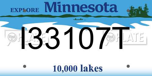 I33107T Minnesota License Plate