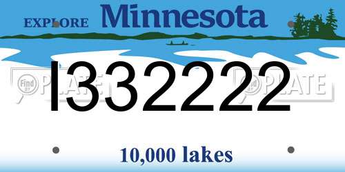 I332222 Minnesota License Plate